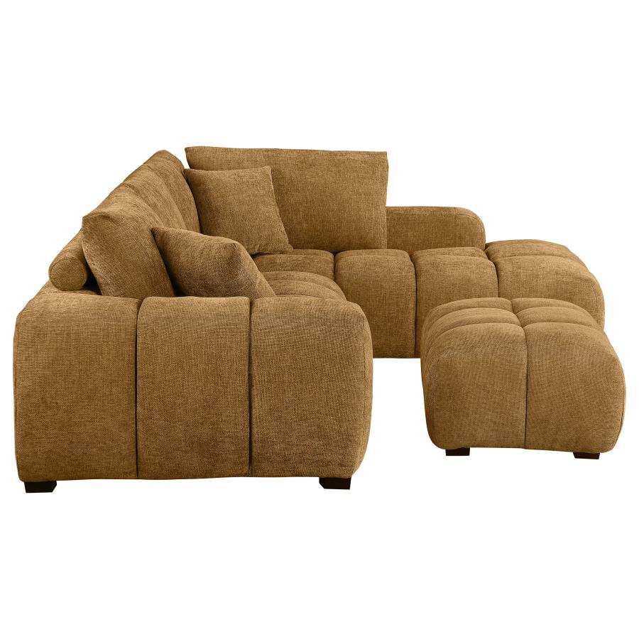 (image for) Camacho Upholstered Sectional Sofa with Ottoman Set Amber