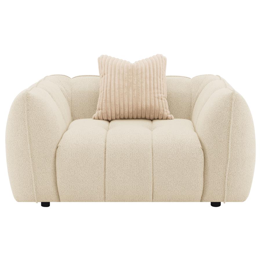 (image for) Winchester Boucle Upholstered Chair and a Half Sand Pebble