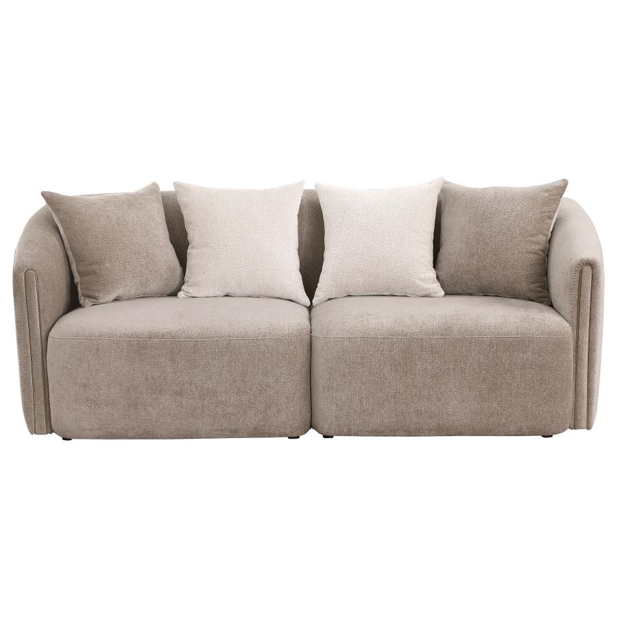 (image for) Townsend Chenille Upholstered Rolled Arm Sofa Latte