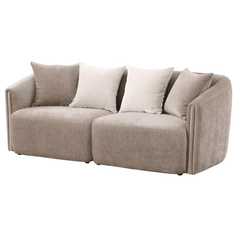 (image for) Townsend Chenille Upholstered Rolled Arm Sofa Latte