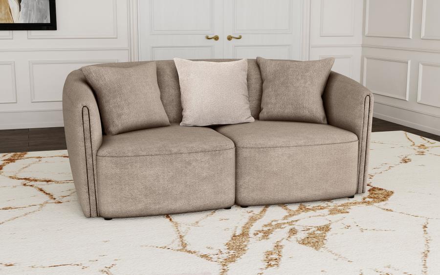 (image for) Townsend Chenille Upholstered Rolled Arm Loveseat Latte