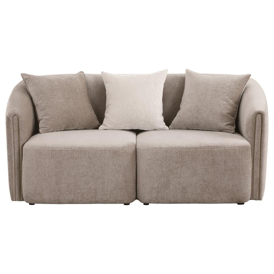 (image for) Townsend Chenille Upholstered Rolled Arm Loveseat Latte