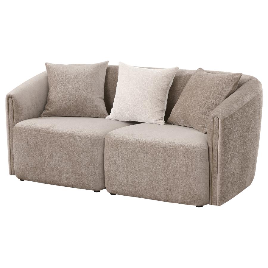 (image for) Townsend Chenille Upholstered Rolled Arm Loveseat Latte