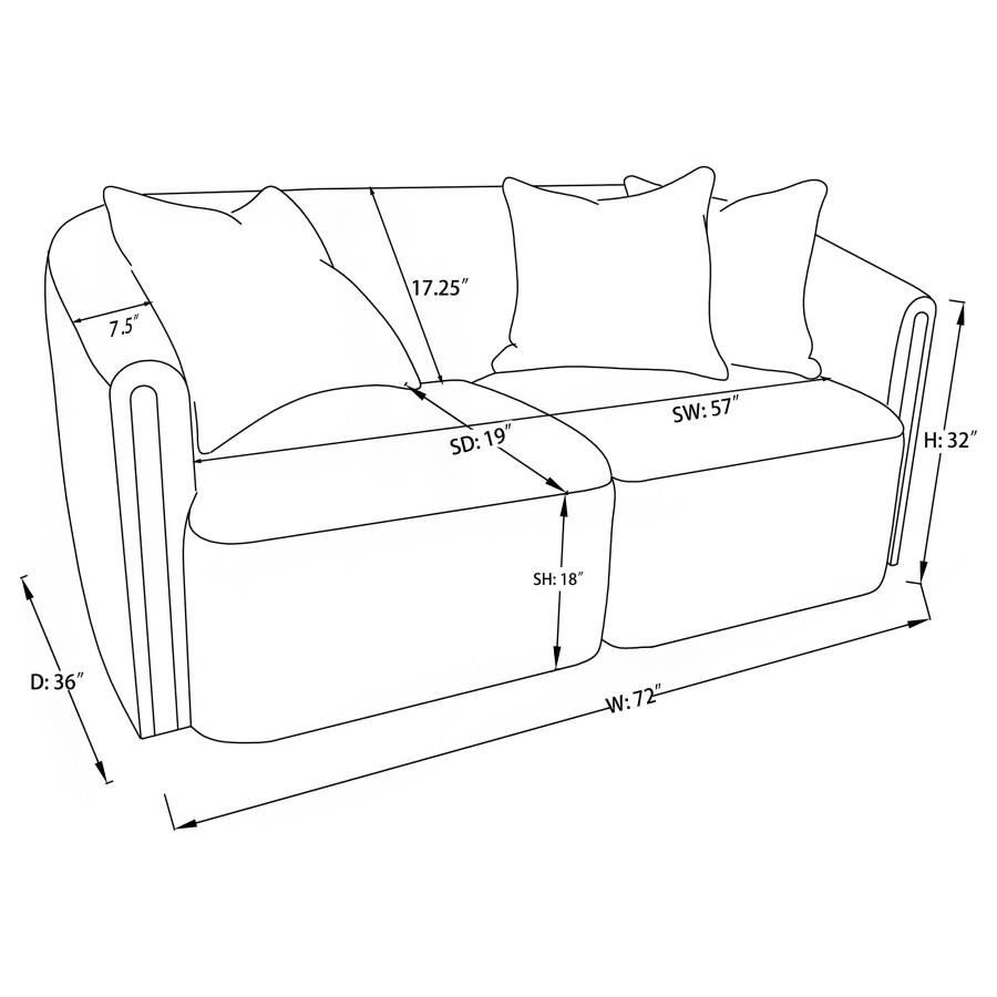 (image for) Townsend Chenille Upholstered Rolled Arm Loveseat Latte