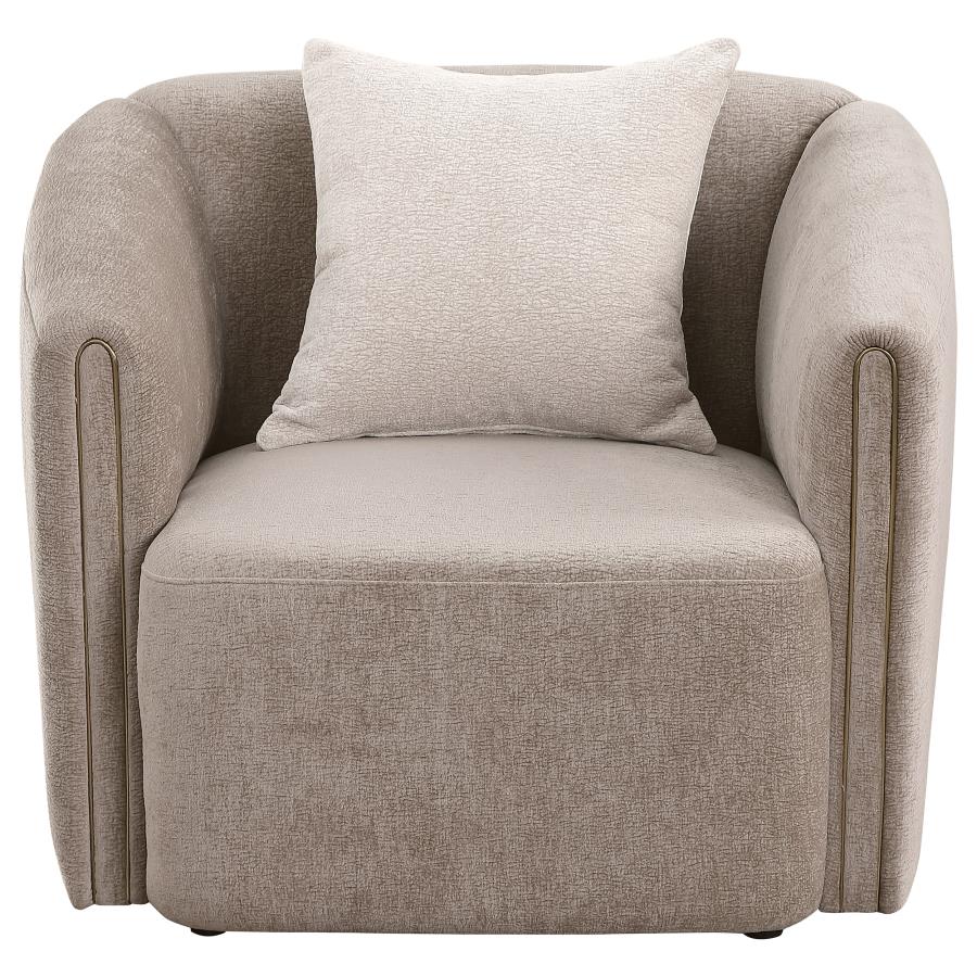 (image for) Townsend Chenille Upholstered Rolled Arm Chair Latte