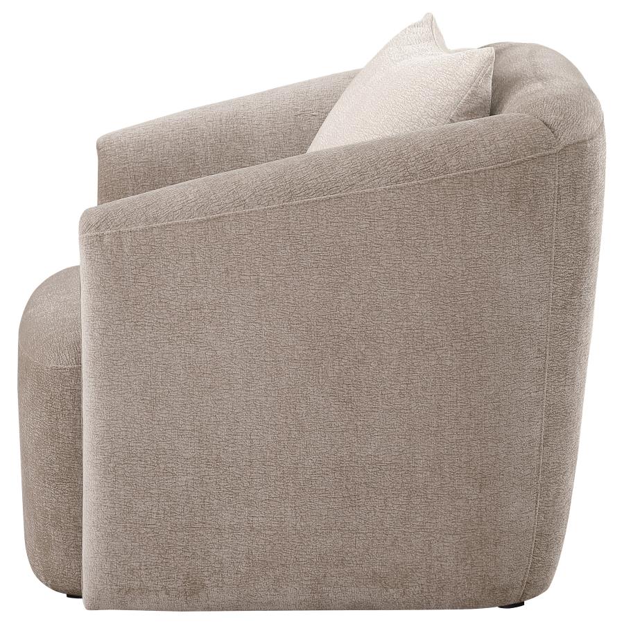 (image for) Townsend Chenille Upholstered Rolled Arm Chair Latte