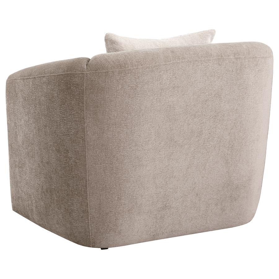 (image for) Townsend Chenille Upholstered Rolled Arm Chair Latte