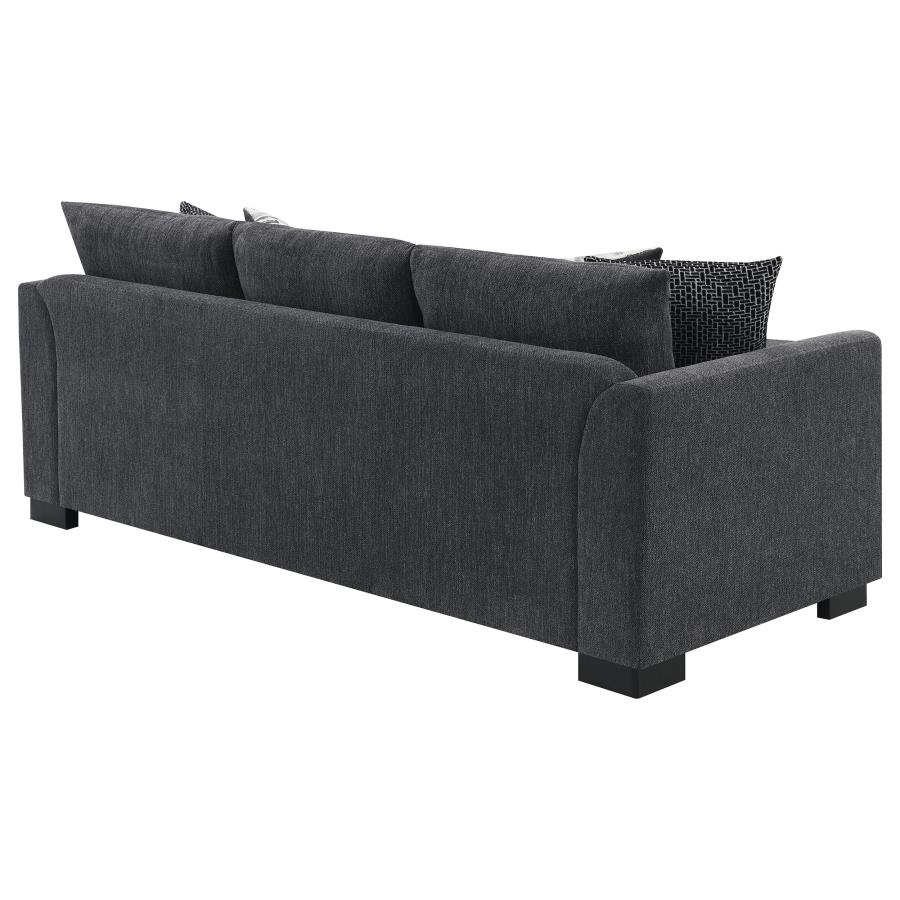 (image for) Storey Upholstered Sleeper Sectional Chaise Sofa Dark Grey