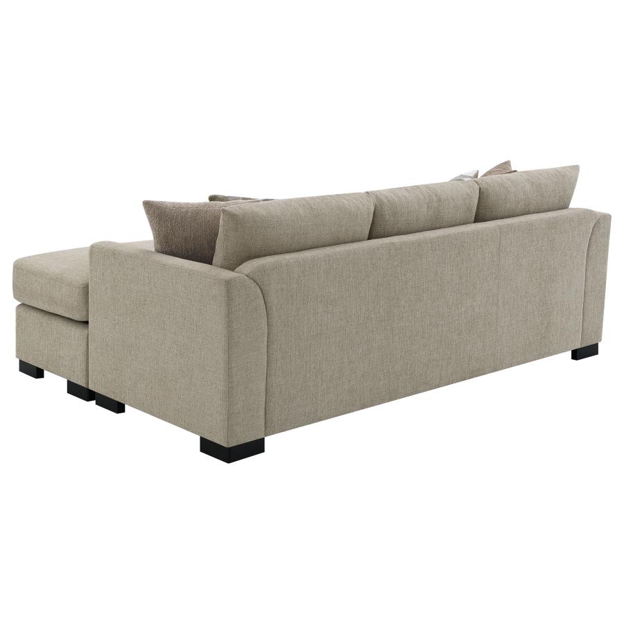 (image for) Storey Upholstered Sleeper Sectional Chaise Sofa Camel