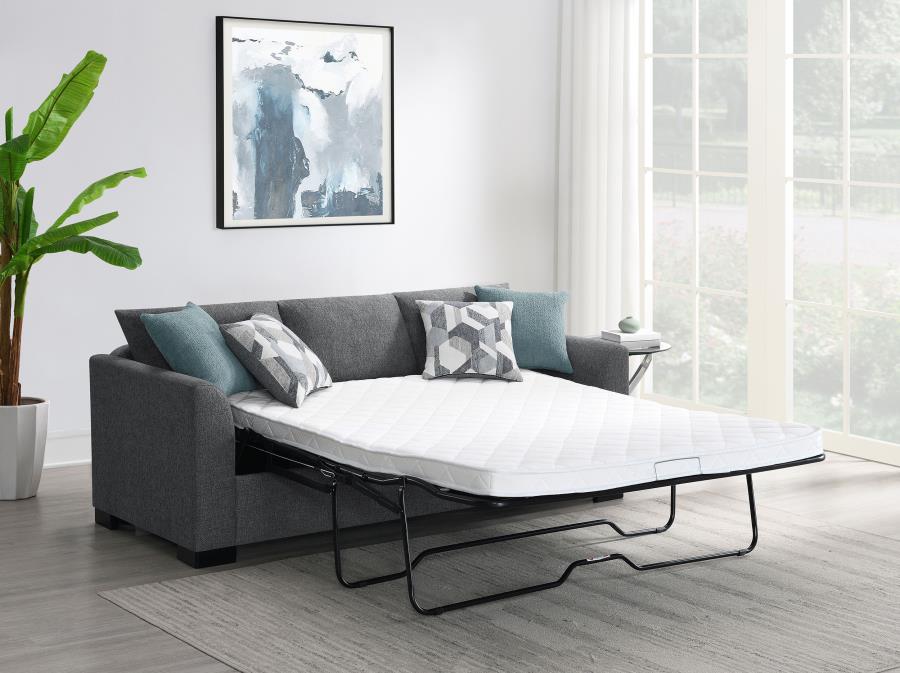 (image for) Storey Upholstered Sleeper Sectional Chaise Sofa Grey