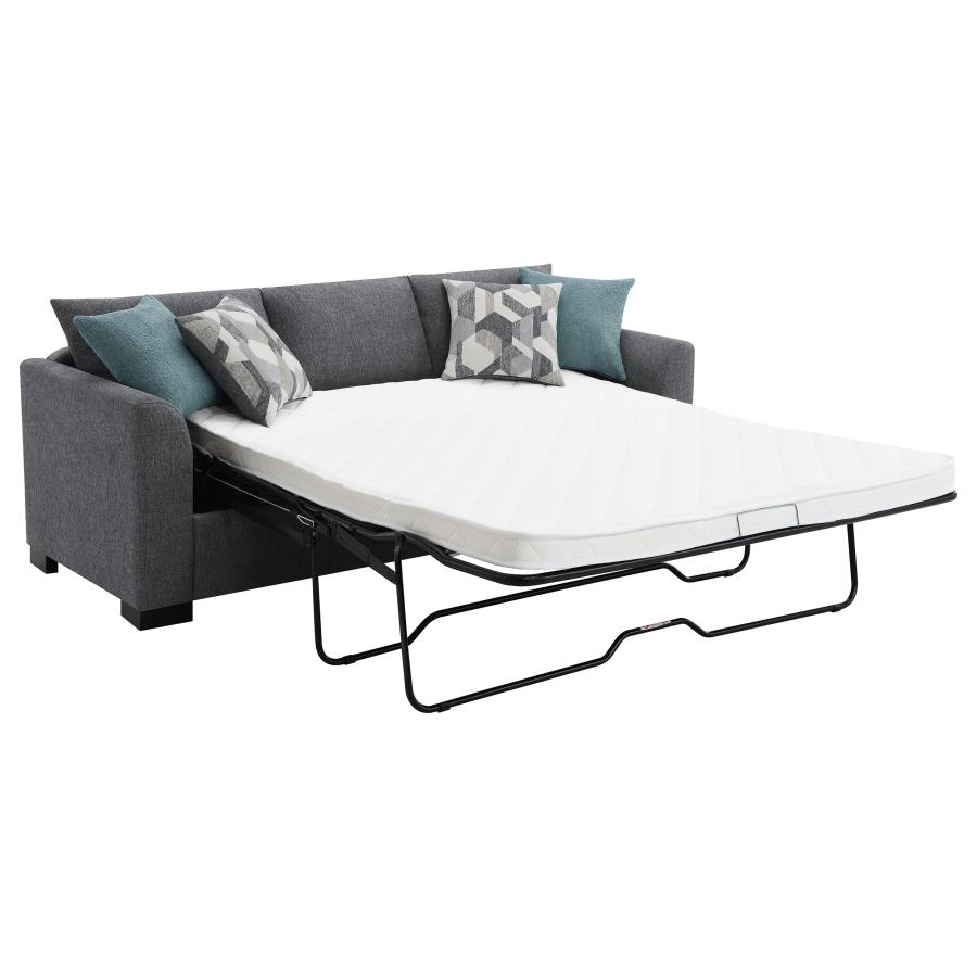 (image for) Storey Upholstered Sleeper Sectional Chaise Sofa Grey