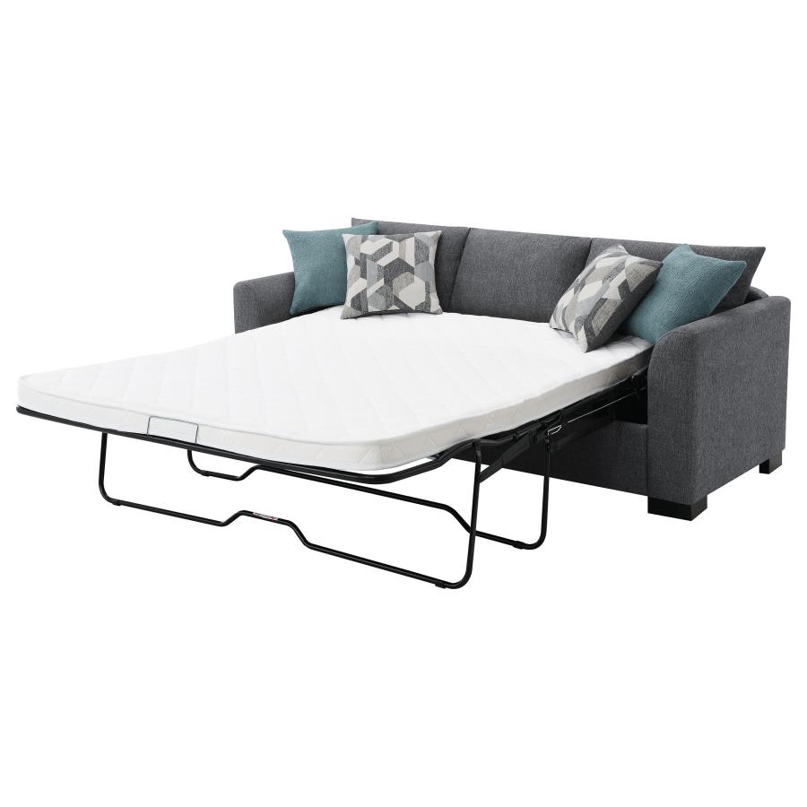 (image for) Storey Upholstered Sleeper Sectional Chaise Sofa Grey