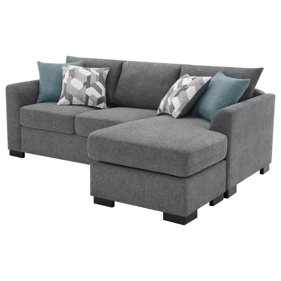 (image for) Storey Upholstered Sleeper Sectional Chaise Sofa Grey