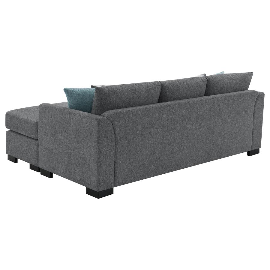 (image for) Storey Upholstered Sleeper Sectional Chaise Sofa Grey