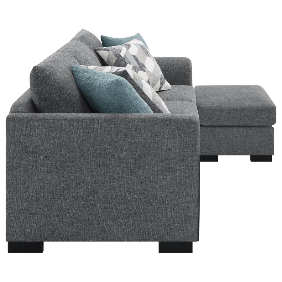 (image for) Storey Upholstered Sleeper Sectional Chaise Sofa Grey