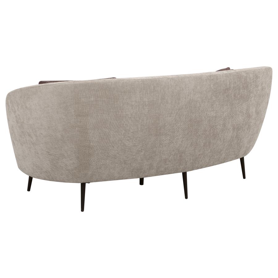 (image for) Ellorie Upholstered Channel Back Curved Loveseat Beige