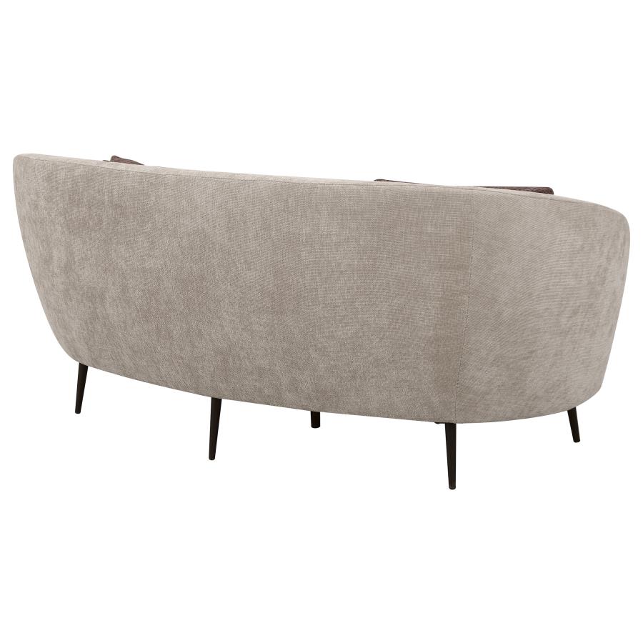 (image for) Ellorie Upholstered Channel Back Curved Loveseat Beige