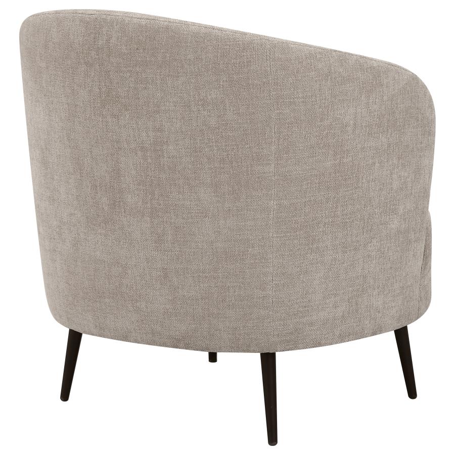 (image for) Ellorie Upholstered Channel Back Curved Chair Beige