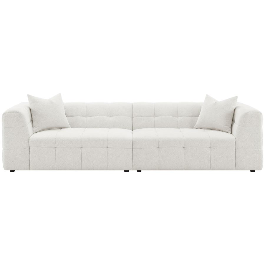 (image for) Everly Boucle Upholstered Extra Long Sofa Off White