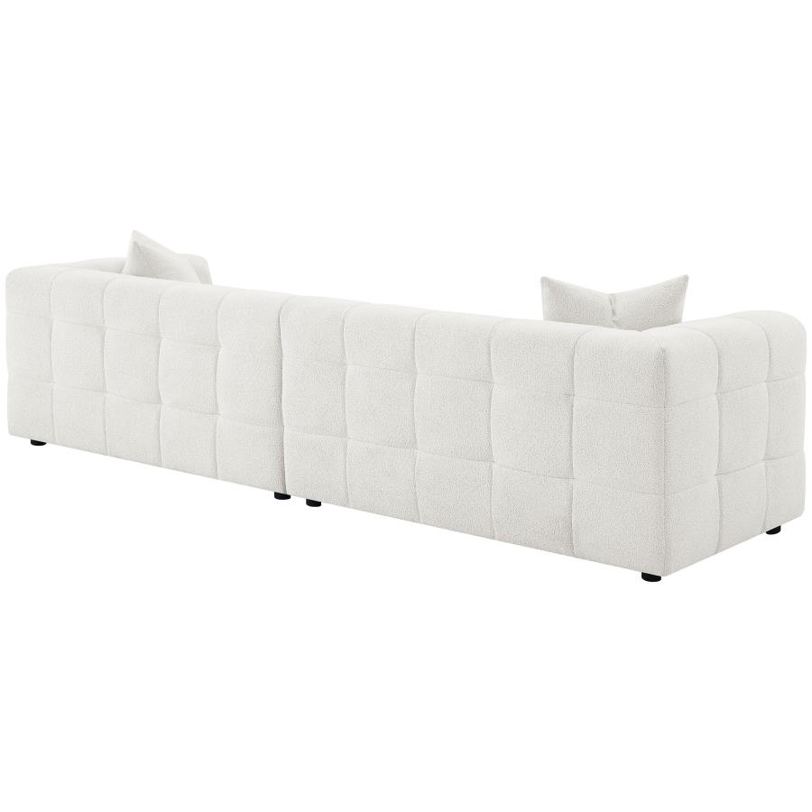 (image for) Everly Boucle Upholstered Extra Long Sofa Off White