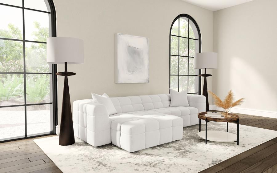 (image for) Everly Boucle Upholstered Extra Long Sofa Off White