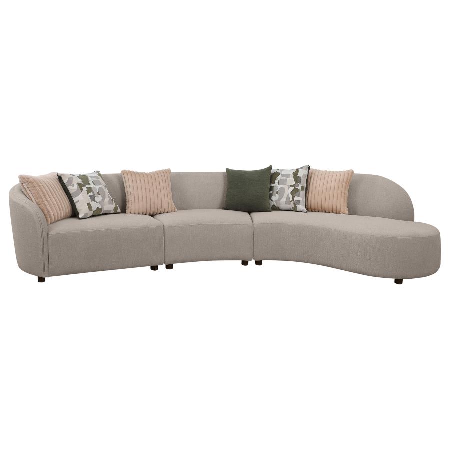 (image for) Fayette 3-piece Upholstered Sectional Sofa Greige