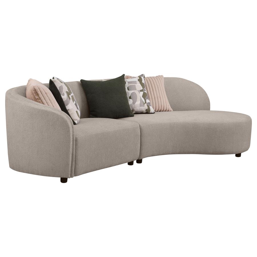 (image for) Fayette 2-piece Upholstered Sectional Sofa Greige