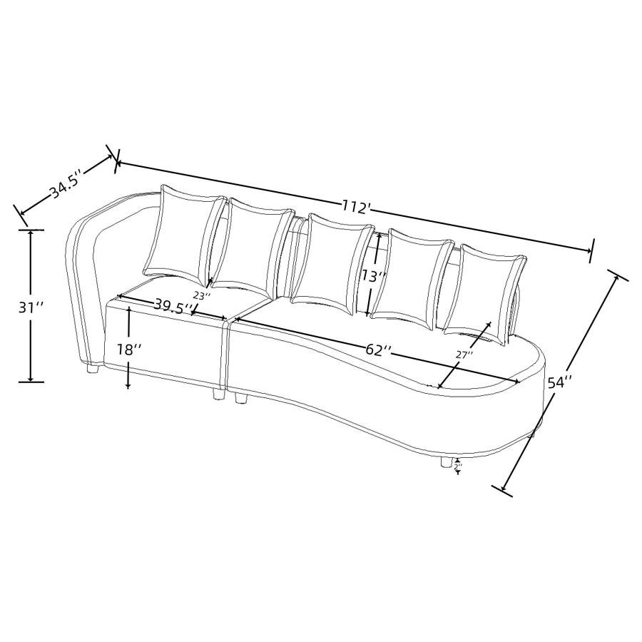 (image for) Fayette 2-piece Upholstered Sectional Sofa Greige