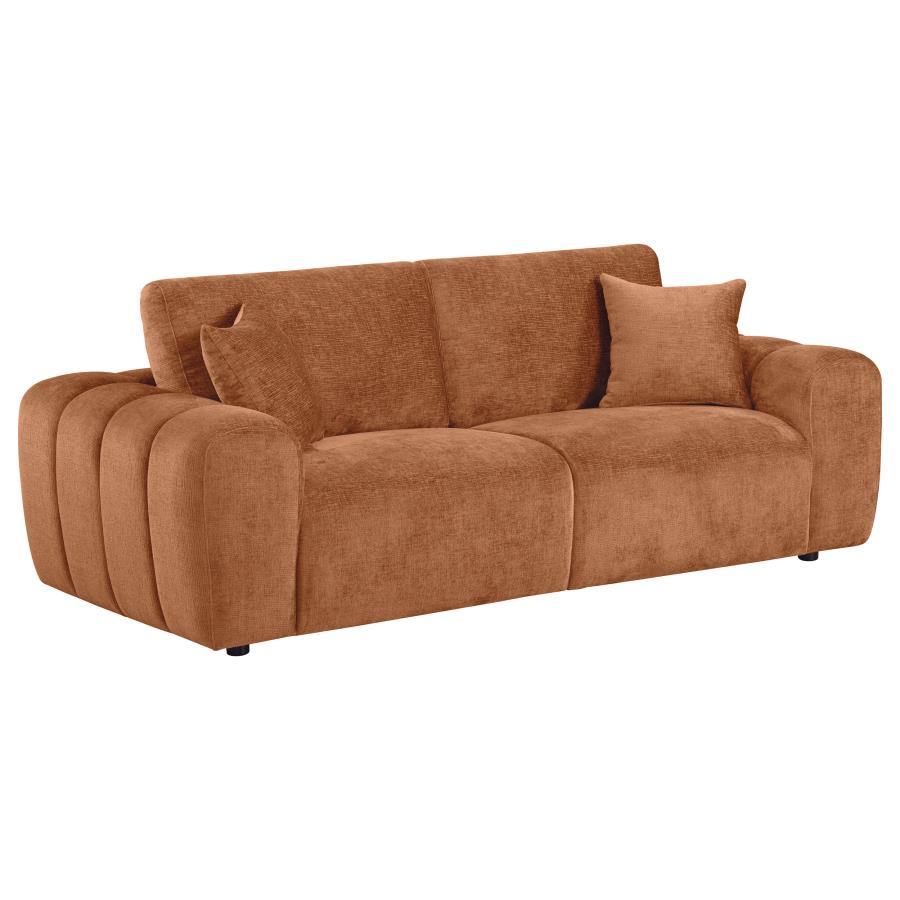 (image for) Burnett Chenille Upholstered Wide Arm Sofa Burnt Orange