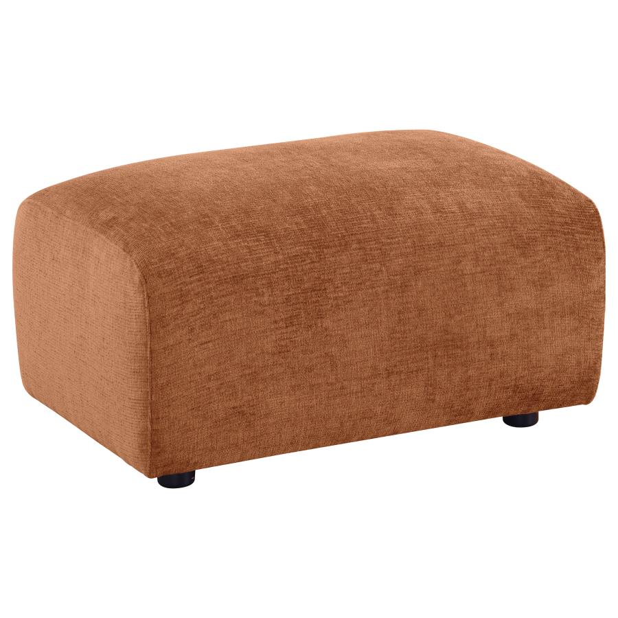 (image for) Burnett Chenille Upholstered Ottoman Burnt Orange