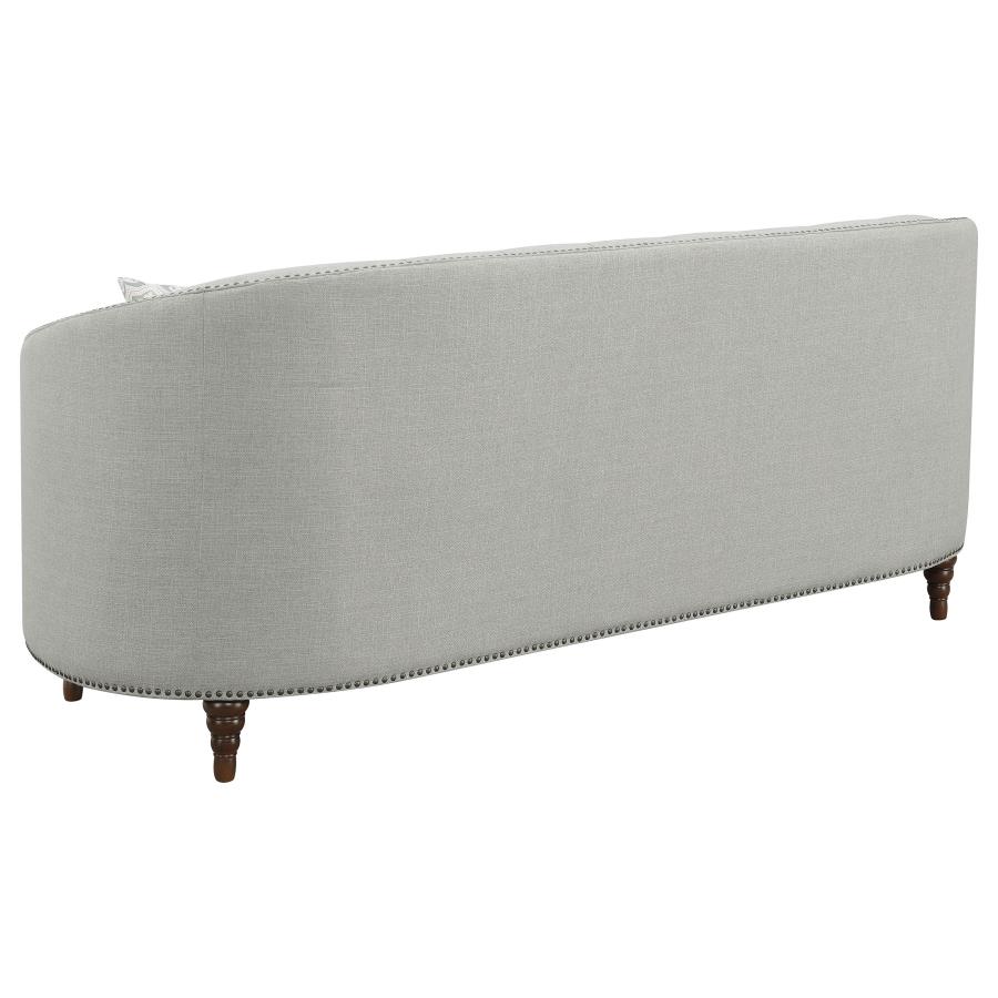 (image for) Avonlea 2-piece Upholstered Sloped Arm Sofa Set Grey Fabric