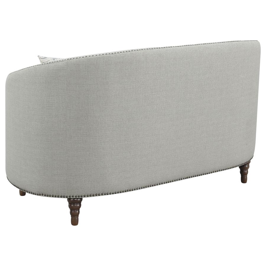 (image for) Avonlea 2-piece Upholstered Sloped Arm Sofa Set Grey Fabric