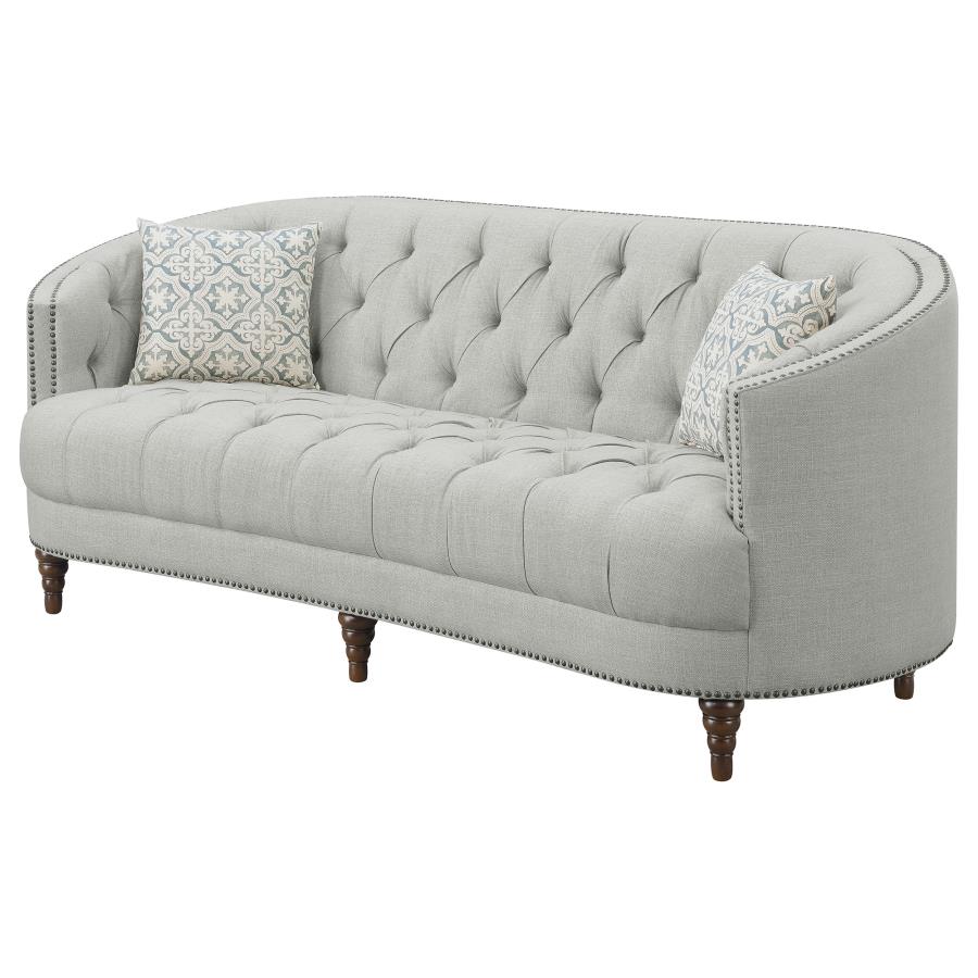 (image for) Avonlea Upholstered Sloped Arm Sofa Grey Fabric