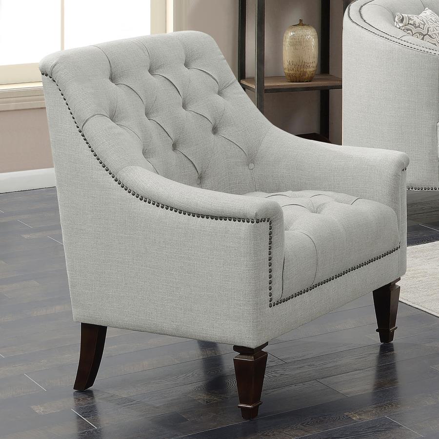 (image for) Avonlea Fabric Upholstered Sloped Arm Chair Grey Fabric