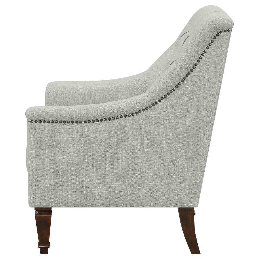 (image for) Avonlea Fabric Upholstered Sloped Arm Chair Grey Fabric