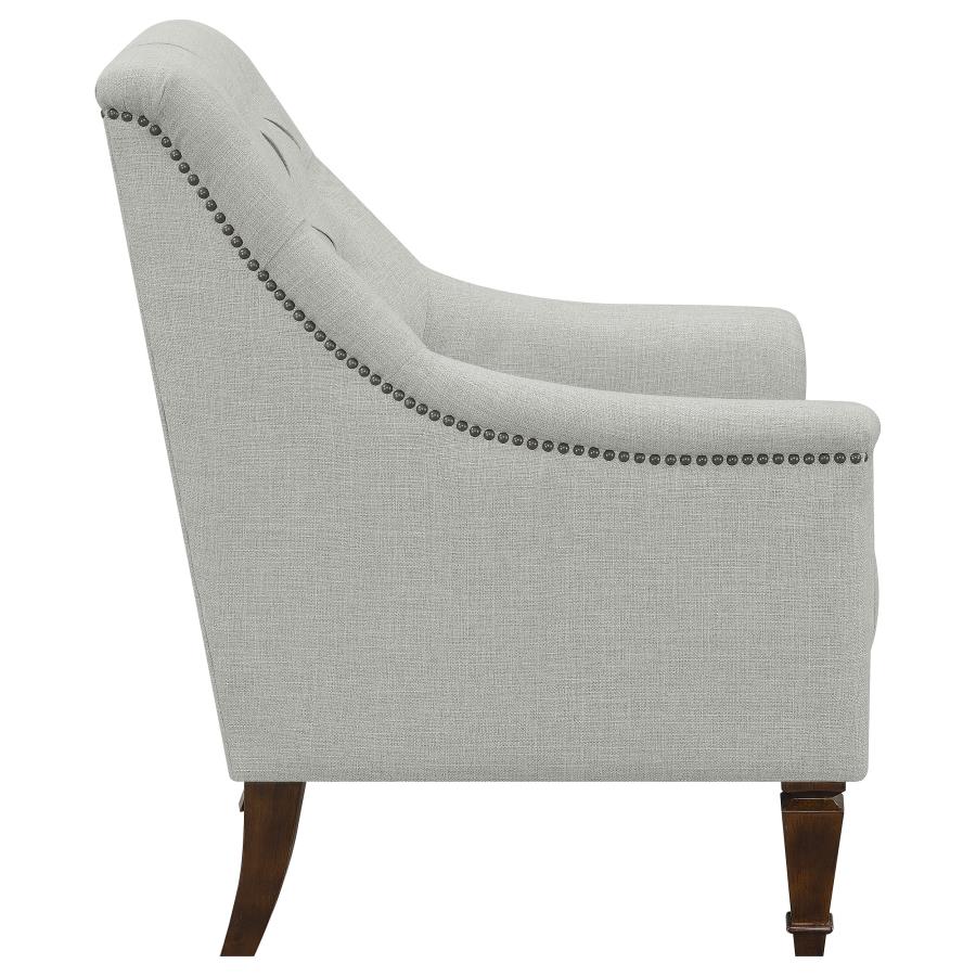 (image for) Avonlea Fabric Upholstered Sloped Arm Chair Grey Fabric