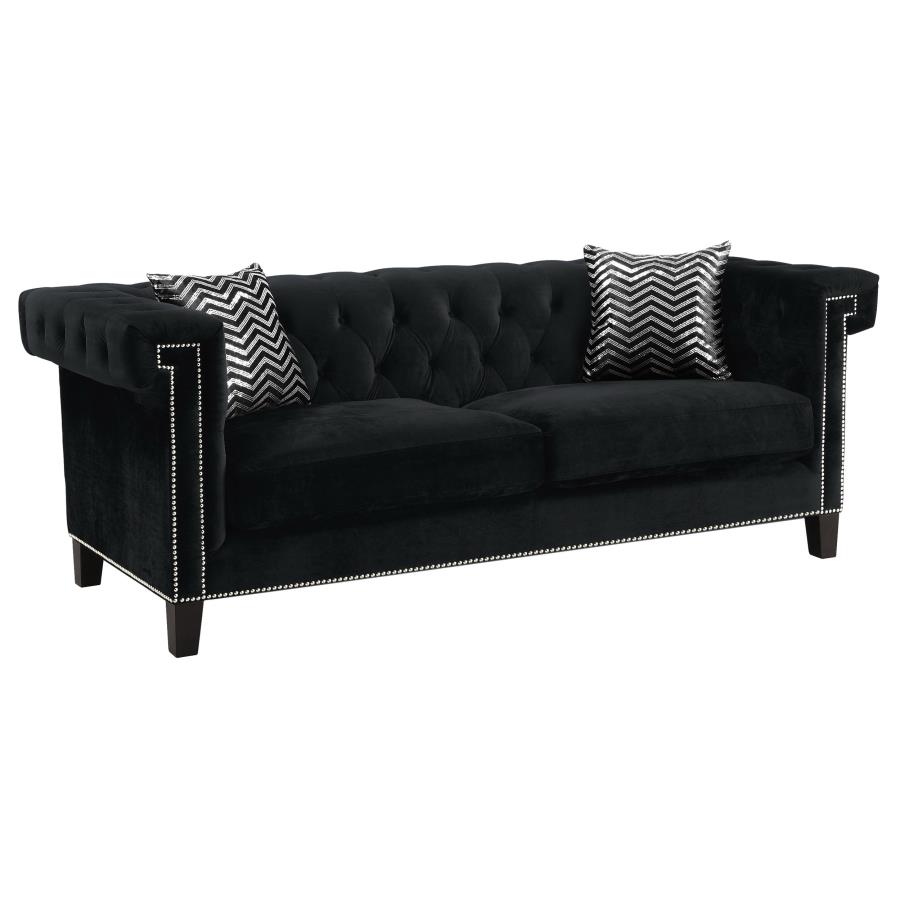 (image for) Reventlow Upholstered Track Arm Sofa Black