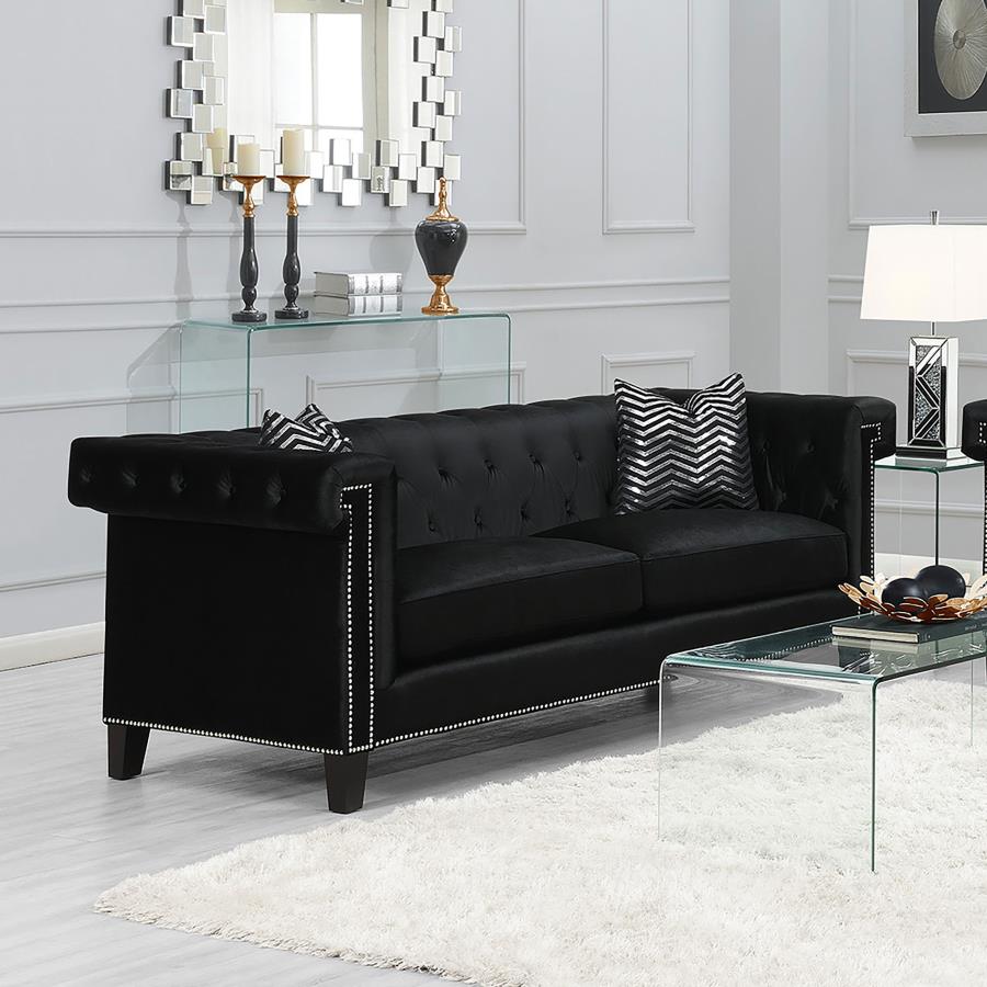 (image for) Reventlow Upholstered Track Arm Sofa Black