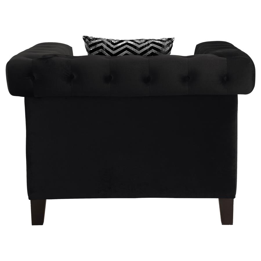 (image for) Reventlow Upholstered Track Arm Accent Chair Black