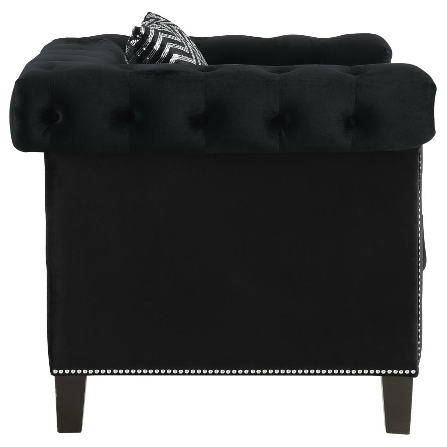 (image for) Reventlow Upholstered Track Arm Accent Chair Black