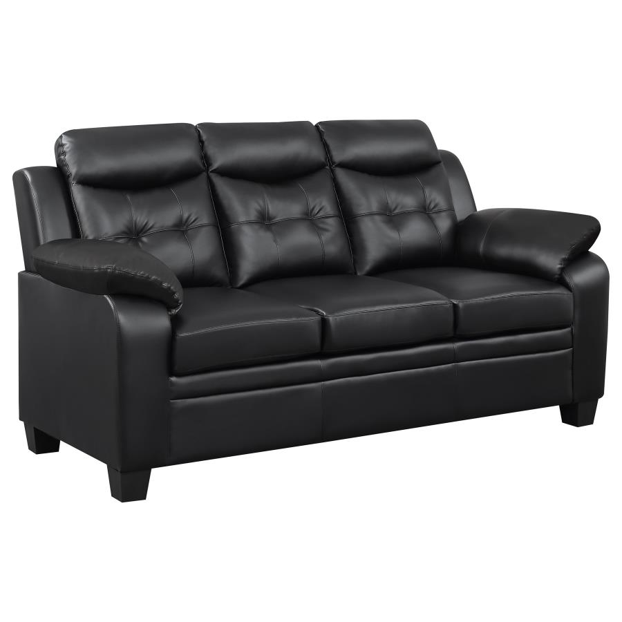 (image for) Finley 2-piece Upholstered Padded Arm Tufted Sofa Set Black