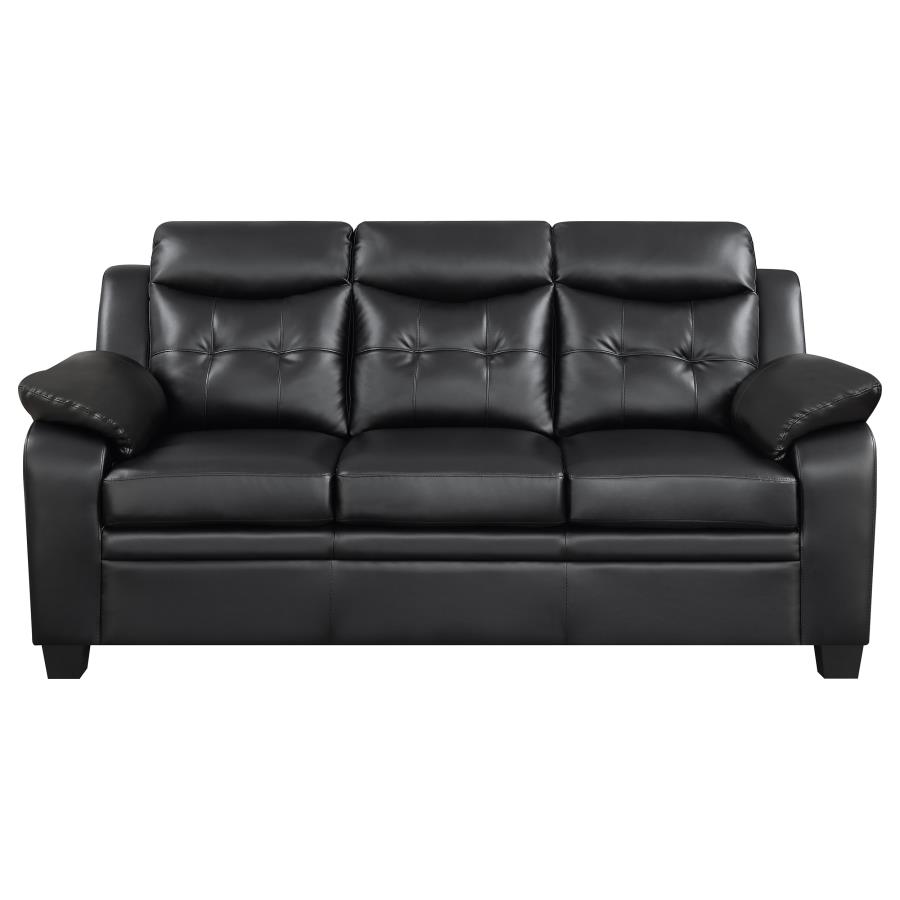 (image for) Finley 2-piece Upholstered Padded Arm Tufted Sofa Set Black