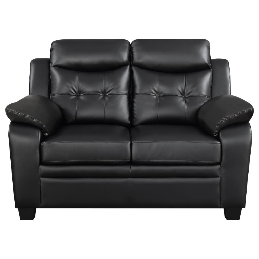 (image for) Finley 3-piece Upholstered Padded Arm Tufted Sofa Set Black