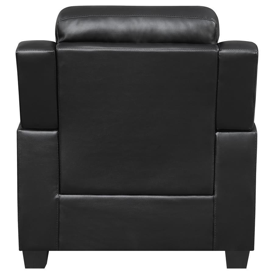 (image for) Finley Upholstered Padded Arm Tufted Accent Chair Black