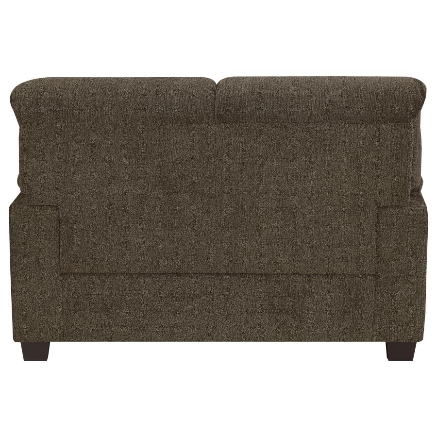 (image for) Clementine 2-piece Upholstered Padded Arm Sofa Set Brown