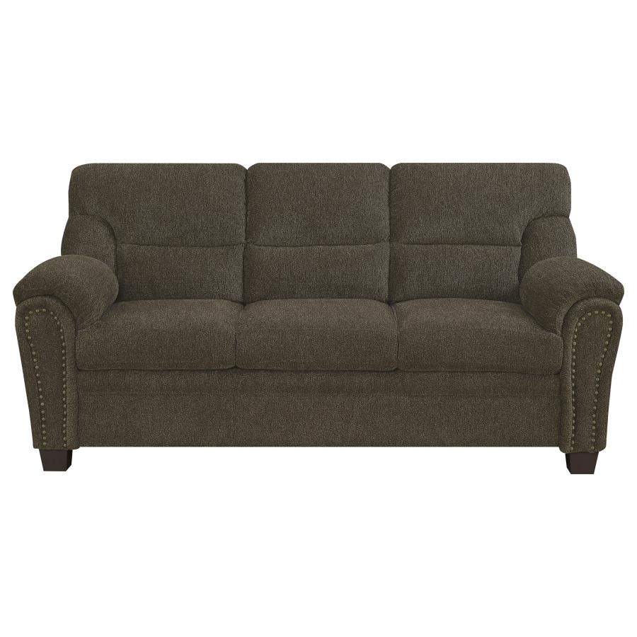 (image for) Clementine Upholstered Padded Arm Sofa Brown