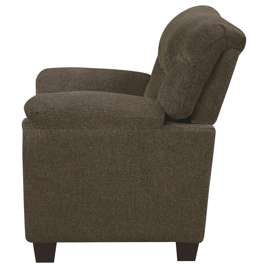 (image for) Clementine Upholstered Padded Arm Accent Chair Brown