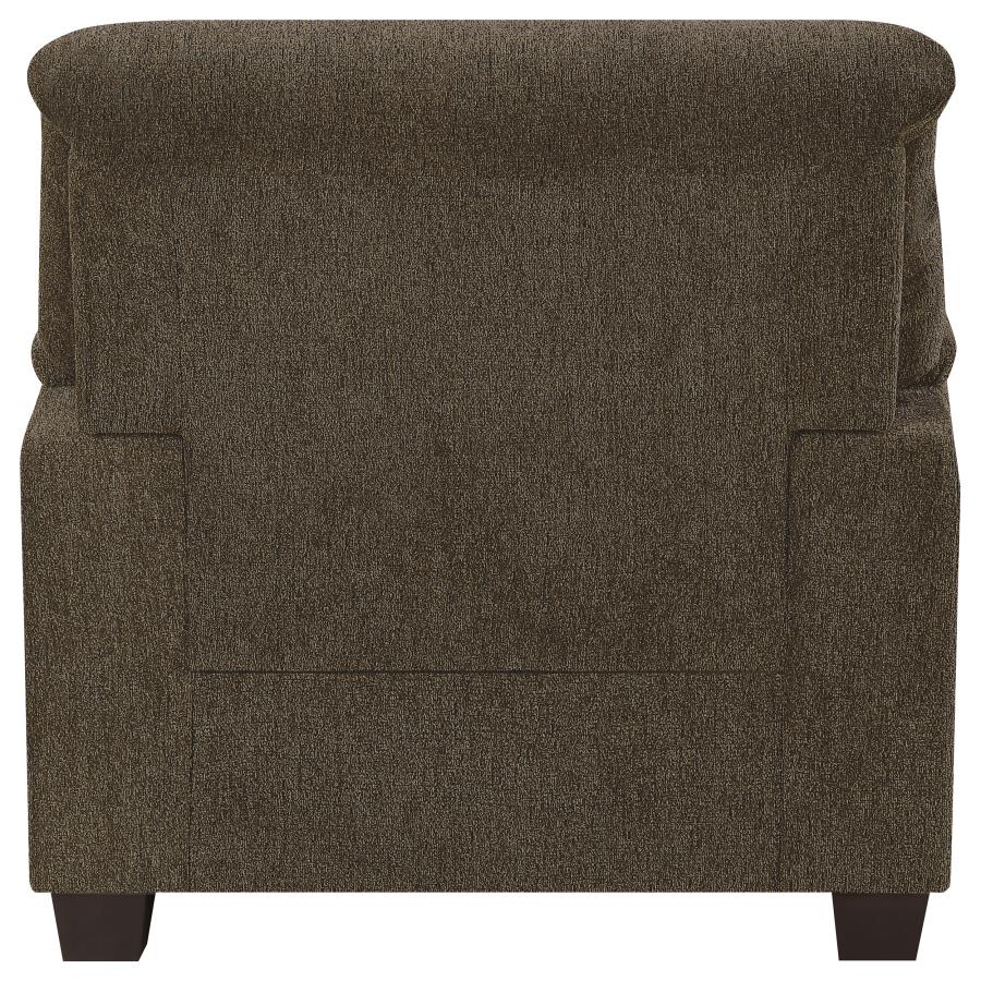 (image for) Clementine Upholstered Padded Arm Accent Chair Brown