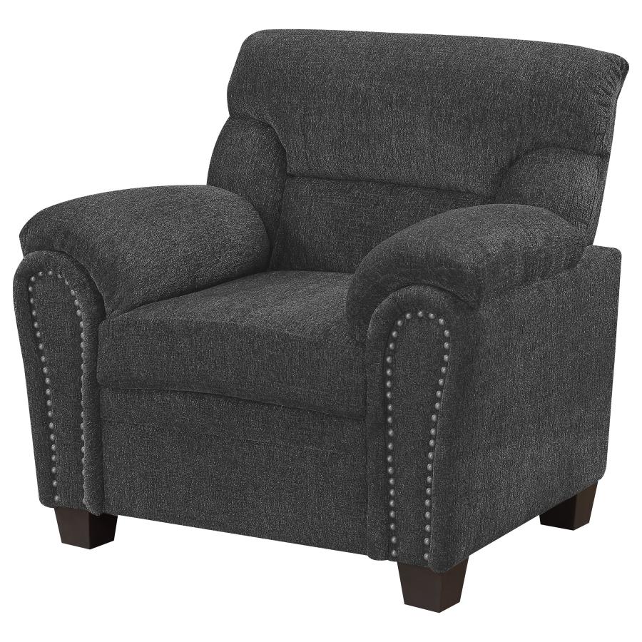 (image for) Clementine Upholstered Padded Arm Accent Chair Grey