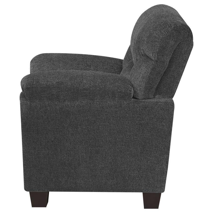 (image for) Clementine Upholstered Padded Arm Accent Chair Grey